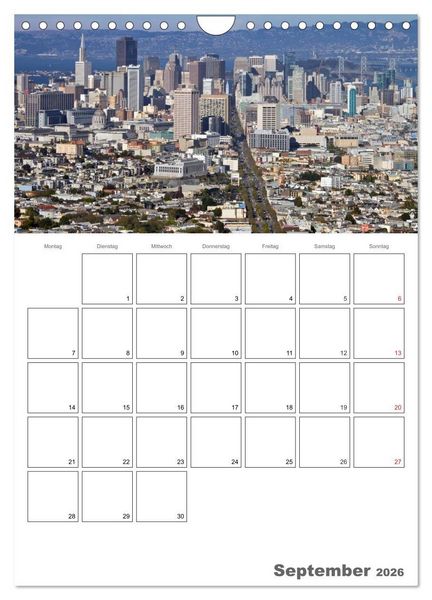 Produktbild: SAN FRANCISCO Terminplaner (Wandkalender 2026 DIN A4 hoch), CALVENDO Monatskalender