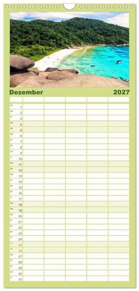 Produktbild: Familienplaner 2027 - Zauberhaftes Thailand mit 5 Spalten (Wandkalender, 21 x 45 cm) CALVENDO