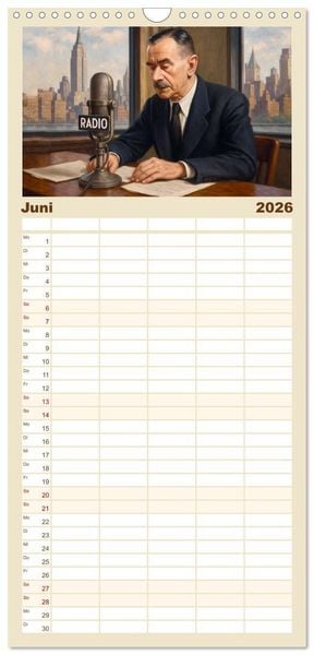 Produktbild: Familienplaner 2026 - Thomas Mann. Sein Leben, seine Werke mit 5 Spalten (Wandkalender, 21 x 45 cm) CALVENDO
