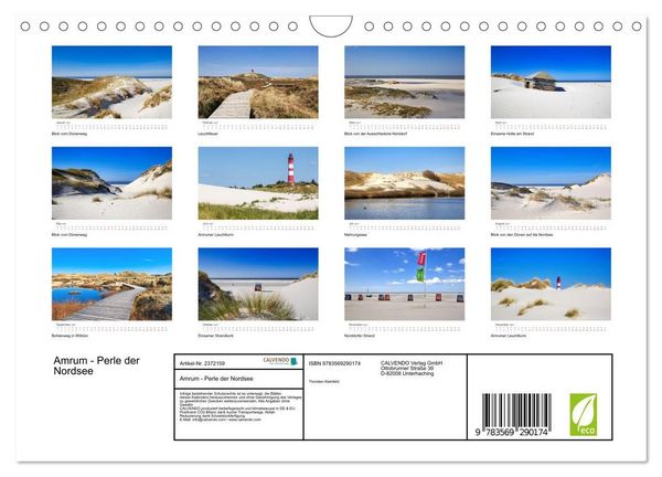 Produktbild: Amrum - Perle der Nordsee (Wandkalender 2027 DIN A4 quer), CALVENDO Monatskalender