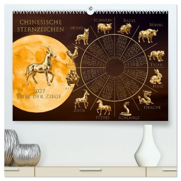 Produktbild: Chinesische Sternzeichen (hochwertiger Premium Wandkalender 2027 DIN A2 quer), Kunstdruck in Hochglanz