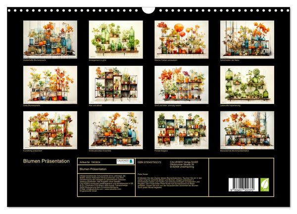 Produktbild: Blumen Pr&auml;sentation (Wandkalender 2026 DIN A3 quer), CALVENDO Monatskalender