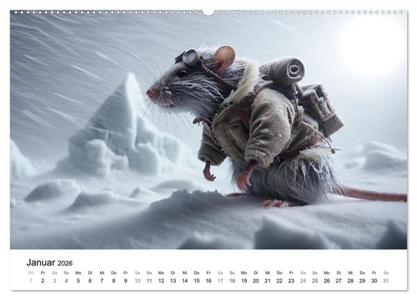 Produktbild: Abenteuerliche Ratten (hochwertiger Premium Wandkalender 2026 DIN A2 quer), Kunstdruck in Hochglanz