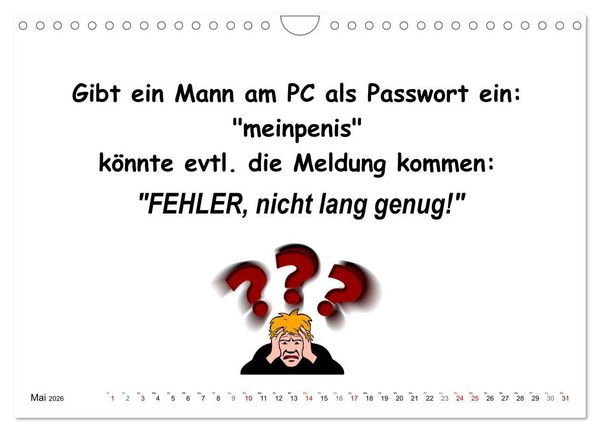 Produktbild: Was Frauen &uuml;ber M&auml;nner denken (Wandkalender 2026 DIN A4 quer), CALVENDO Monatskalender