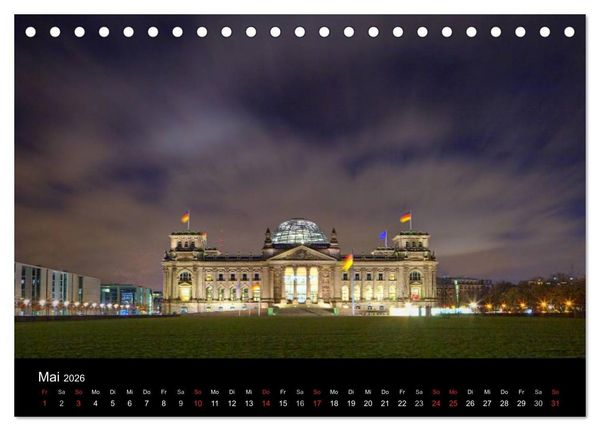 Produktbild: Europ&auml;ische St&auml;dte bei Nacht (Tischkalender 2026 DIN A5 quer), CALVENDO Monatskalender