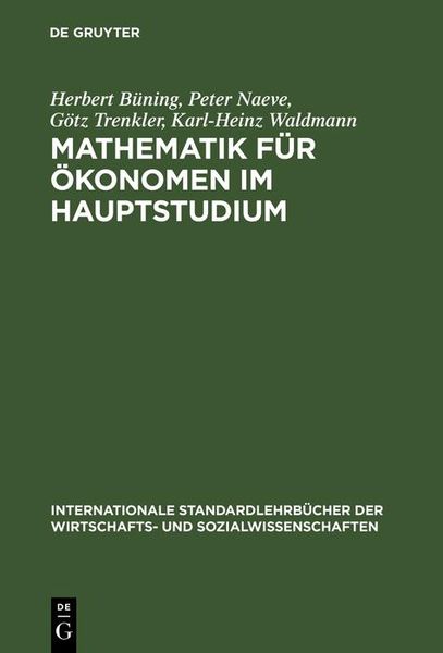 Produktbild: Mathematik f&uuml;r &Ouml;konomen im Hauptstudium