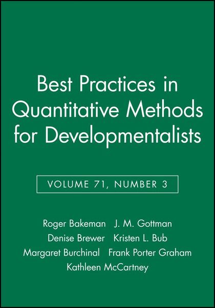 Produktbild: Best Practices in Quantitative Methods for Developmentalists, Volume 71, Number 3