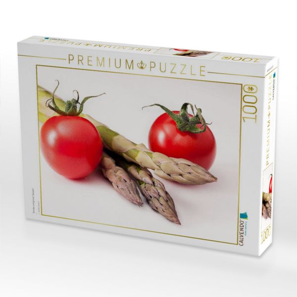 Produktbild: CALVENDO Puzzle Tomate und gr&uuml;ner Spargel | 1000 Teile Lege-Gr&ouml;&szlig;e 64x48cm Foto-Puzzle f&uuml;r gl&uuml;ckliche Stunden