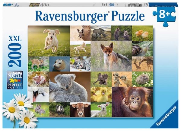 Produktbild: Kinderpuzzle 200 XXL Teile - S&uuml;&szlig;e Tierbabys