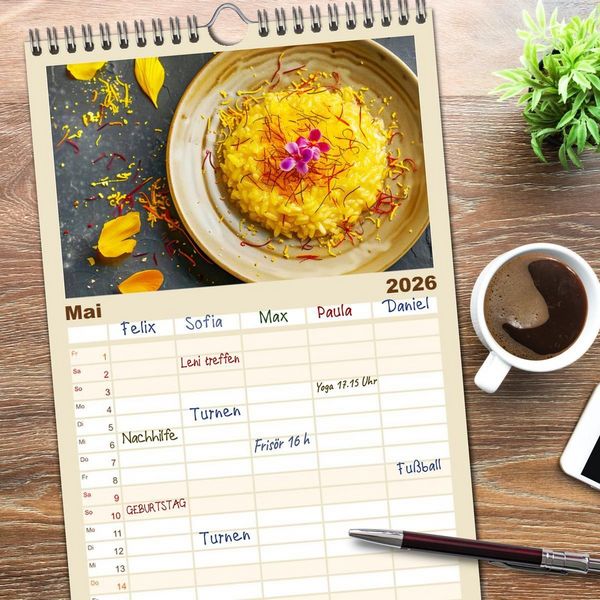 Produktbild: Familienplaner 2026 - Alles Reis oder was?! - Ideen f&uuml;r s&uuml;&szlig;e und herzhafte Reisgerichte mit 5 Spalten (Wandkalender, 21 x 45 cm) CALVENDO