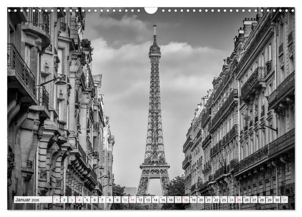 Produktbild: PARIS Monochrome Impressionen (Wandkalender 2026 DIN A3 quer), CALVENDO Monatskalender