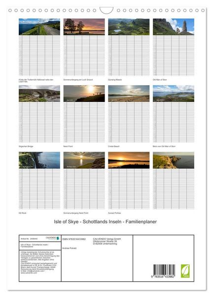 Produktbild: Isle of Skye - Schottlands Inseln - Familienplaner (Wandkalender 2026 DIN A3 hoch), CALVENDO Monatskalender