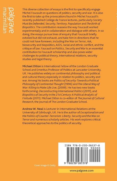Produktbild: Foucault on Politics, Security and War