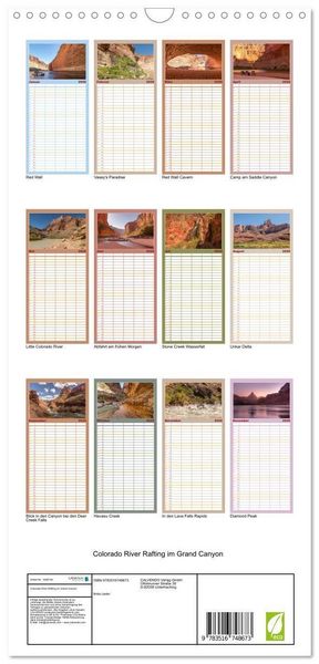 Produktbild: Familienplaner 2026 - Colorado River Rafting im Grand Canyon mit 5 Spalten (Wandkalender, 21 x 45 cm) CALVENDO