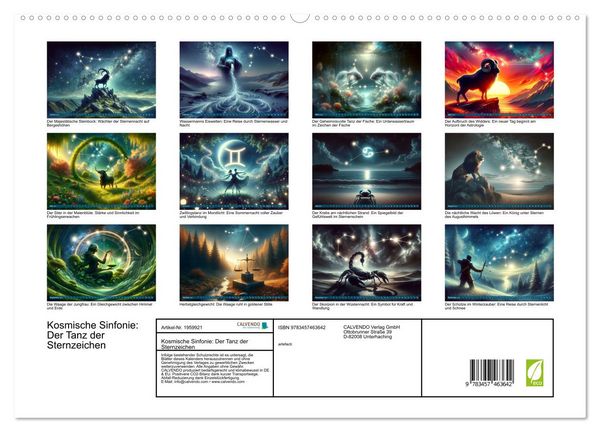 Produktbild: Kosmische Sinfonie: Der Tanz der Sternzeichen (hochwertiger Premium Wandkalender 2026 DIN A2 quer), Kunstdruck in Hochglanz