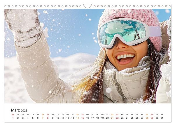 Produktbild: Unser Winter - Flocken, Fun und Freunde (Wandkalender 2026 DIN A3 quer), CALVENDO Monatskalender