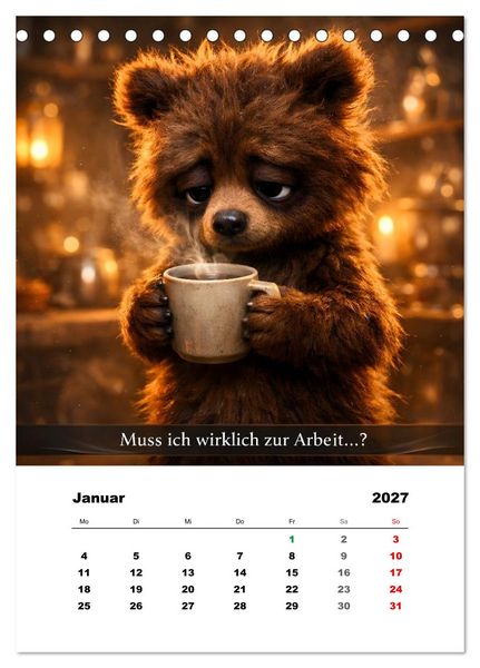 Produktbild: Tier-isch wahr! (Tischkalender 2027 DIN A5 hoch), CALVENDO Monatskalender
