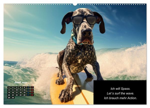Produktbild: Der humoristische Dogge Kalender (Wandkalender 2026 DIN A2 quer), CALVENDO Monatskalender