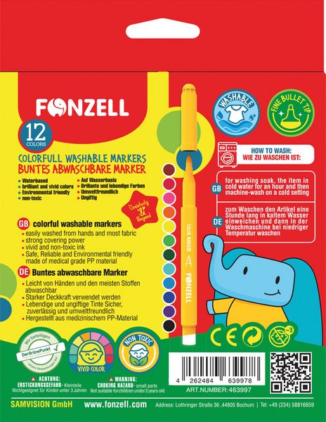 Produktbild: Marker auswaschbar kids 12er