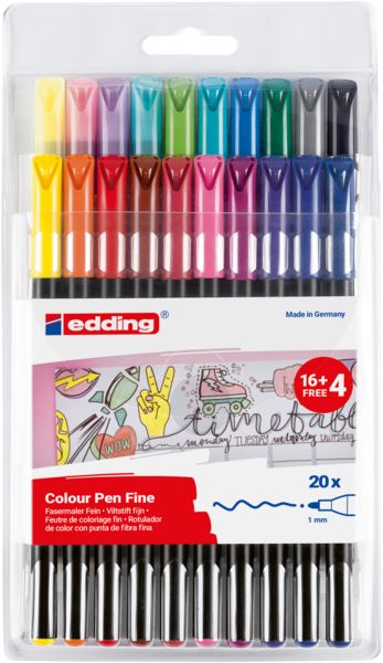 Produktbild: edding Fasermaler 1200 Colour Pens Fine 20er Set