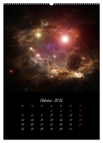 Produktbild: Die gro&szlig;e Reise in dem Universum (hochwertiger Premium Wandkalender 2026 DIN A2 hoch), Kunstdruck in Hochglanz