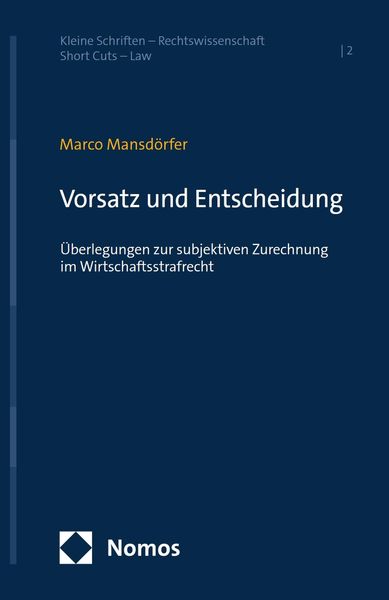 Produktbild: Vorsatz und Entscheidung