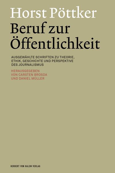 Produktbild: Horst P&ouml;ttker: Beruf zur &Ouml;ffentlichkeit