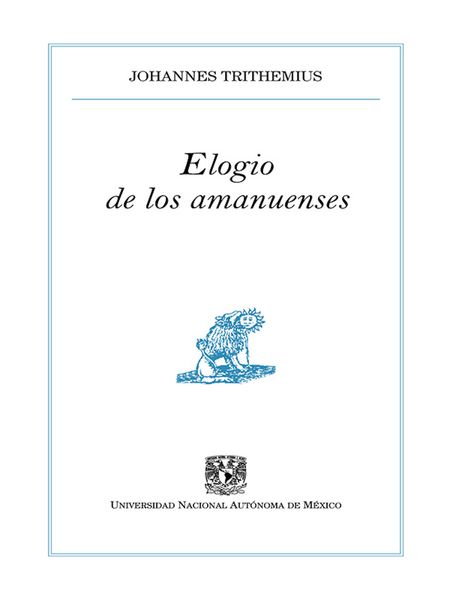 Produktbild: Elogio de los amanuenses