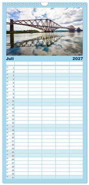 Produktbild: Familienplaner 2027 - Faszination Edinburgh mit 5 Spalten (Wandkalender, 21 x 45 cm) CALVENDO