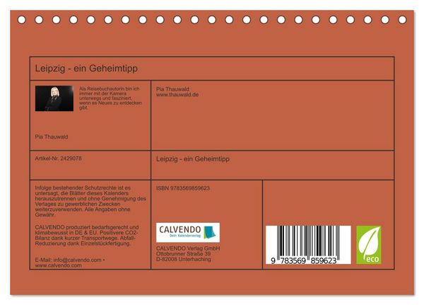 Produktbild: Leipzig - ein Geheimtipp (Tischkalender 2027 DIN A5 quer), CALVENDO Monatskalender