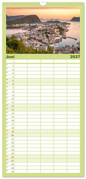 Produktbild: Familienplaner 2027 - Norwegen - Das wundersch&ouml;ne Land im Norden. mit 5 Spalten (Wandkalender, 21 x 45 cm) CALVENDO