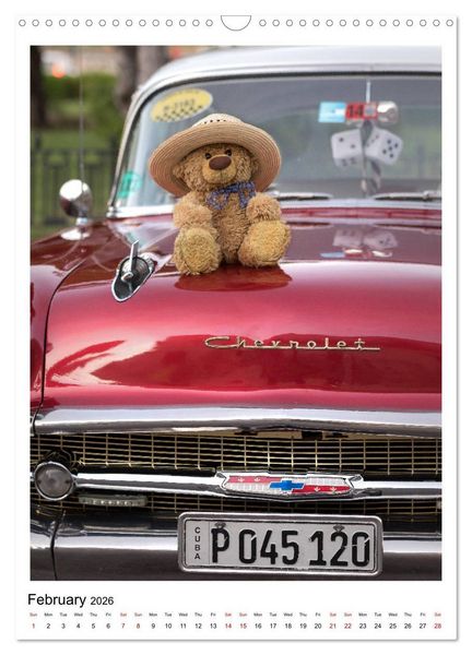 Produktbild: Travelling Teddy Cuba Edition 2026 (Wall Calendar 2026 DIN A3 portrait), CALVENDO 12 Month Wall Calendar