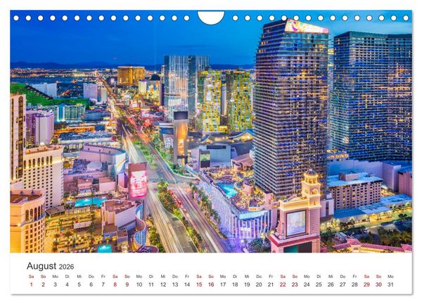 Produktbild: Las Vegas - Die Hauptstadt der Unterhaltung. (Wandkalender 2026 DIN A4 quer), CALVENDO Monatskalender
