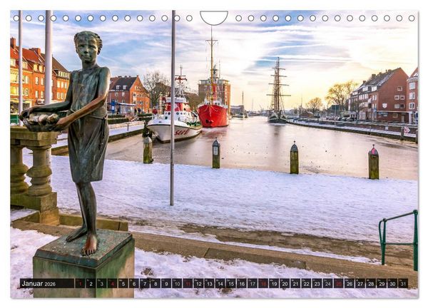 Produktbild: EMDEN Seehafenstadt mit Flair (Wandkalender 2026 DIN A4 quer), CALVENDO Monatskalender