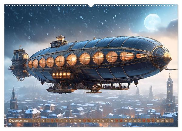 Produktbild: Steampunk Flugmaschinen (Wandkalender 2026 DIN A2 quer), CALVENDO Monatskalender