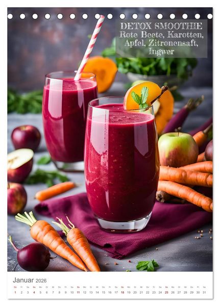 Produktbild: Vitamine im Glas - Gesunde Smoothie Kreationen (Tischkalender 2026 DIN A5 hoch), CALVENDO Monatskalender