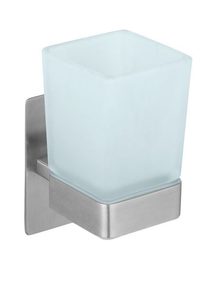 Turbo-Loc Zahnputzbecher Mod. Genova Matt, Abnehmbarer Becher aus satiniertem Glas