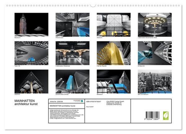 Produktbild: MAINHATTEN architektur kunst (hochwertiger Premium Wandkalender 2026 DIN A2 quer), Kunstdruck in Hochglanz