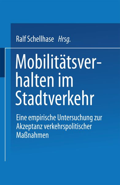 Produktbild: Mobilit&auml;tsverhalten im Stadtverkehr