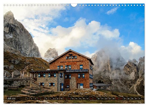 Produktbild: H&uuml;ttenzauber: Bergh&uuml;tten in den Alpen (Wandkalender 2026 DIN A3 quer), CALVENDO Monatskalender