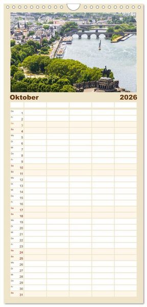 Produktbild: Familienplaner 2026 - Eine Kreuzfahrt auf dem Rhein mit 5 Spalten (Wandkalender, 21 x 45 cm) CALVENDO