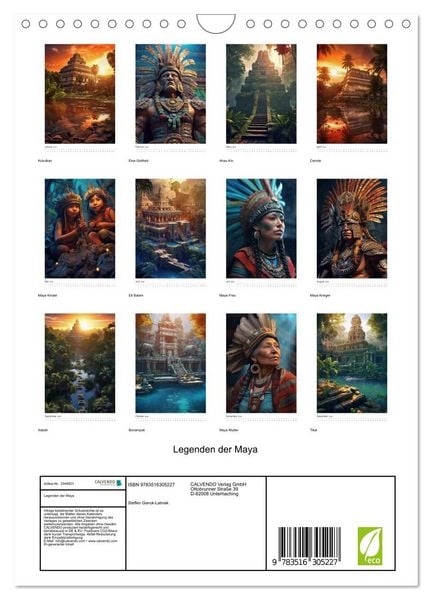 Produktbild: Legenden der Maya (Wandkalender 2026 DIN A4 hoch), CALVENDO Monatskalender