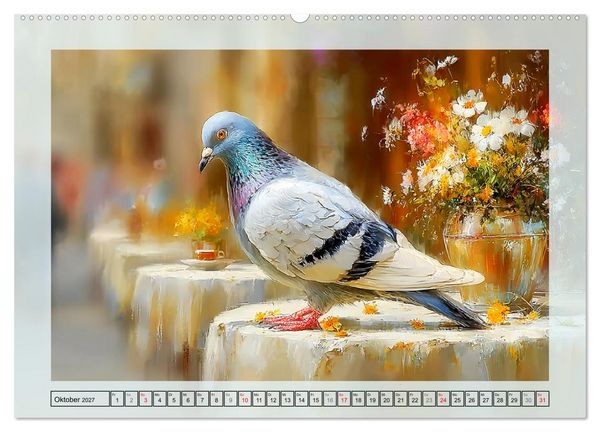 Produktbild: Tauben. Urbane Lebensk&uuml;nstler (hochwertiger Premium Wandkalender 2027 DIN A2 quer), Kunstdruck in Hochglanz