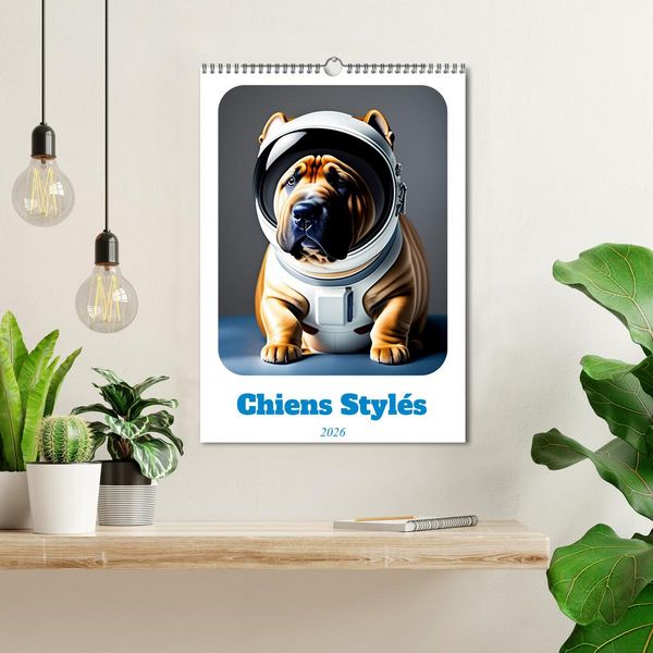 Produktbild: Chiens styl&eacute;s (Calendrier mural 2026 DIN A3 horizontal), CALVENDO calendrier mensuel