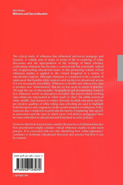 Produktbild: Whiteness and Class in Education
