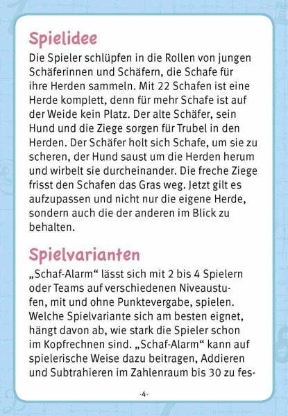 Schafalarm. Ein Denk- und Zahlenspiel