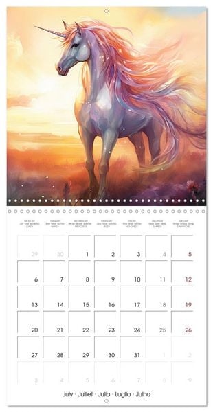 Produktbild: Licornes de conte de f&eacute;es (Calendrier mural carr&eacute; 2026 30x30 cm) Calendrier double avec une page pour vos prises de notes