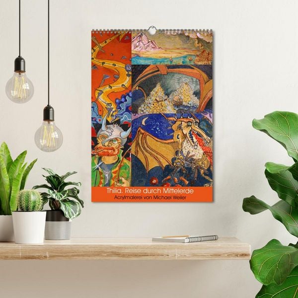 Produktbild: Thilia. Reise durch Mittelerde. Acrylmalerei von Michael Weiler. (Wandkalender 2026 DIN A3 hoch), CALVENDO Monatskalender