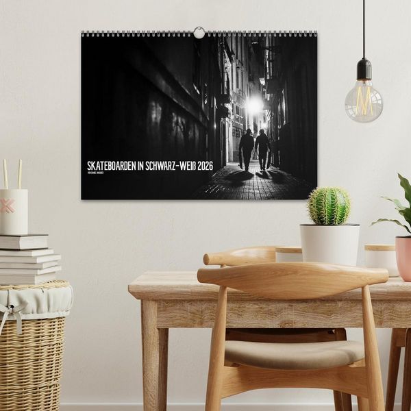 Produktbild: Skateboarden in Schwarz-Wei&szlig; (Wandkalender 2026 DIN A3 quer), CALVENDO Monatskalender