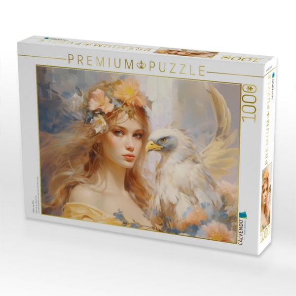 Produktbild: CALVENDO Puzzle Adler mit Elfe | 1000 Teile Lege-Gr&ouml;&szlig;e 64x48cm Foto-Puzzle f&uuml;r gl&uuml;ckliche Stunden